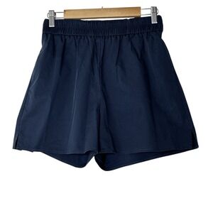 Commense Shorts Womens Navy Blue Large Stretch‎ Pockets Career Elastic Waist